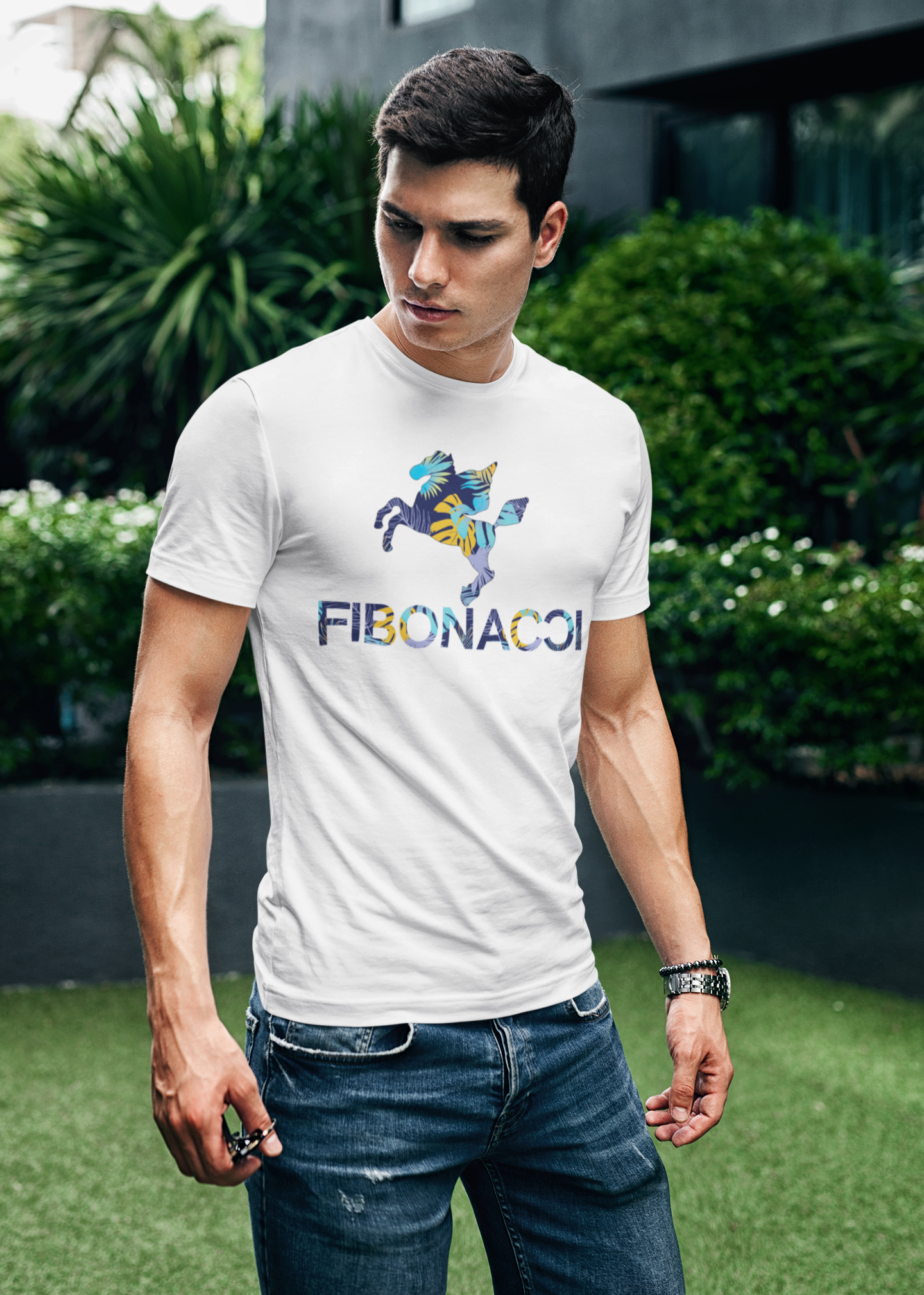 Monogram Cotton T-Shirt Tropical Pastel Pegasus