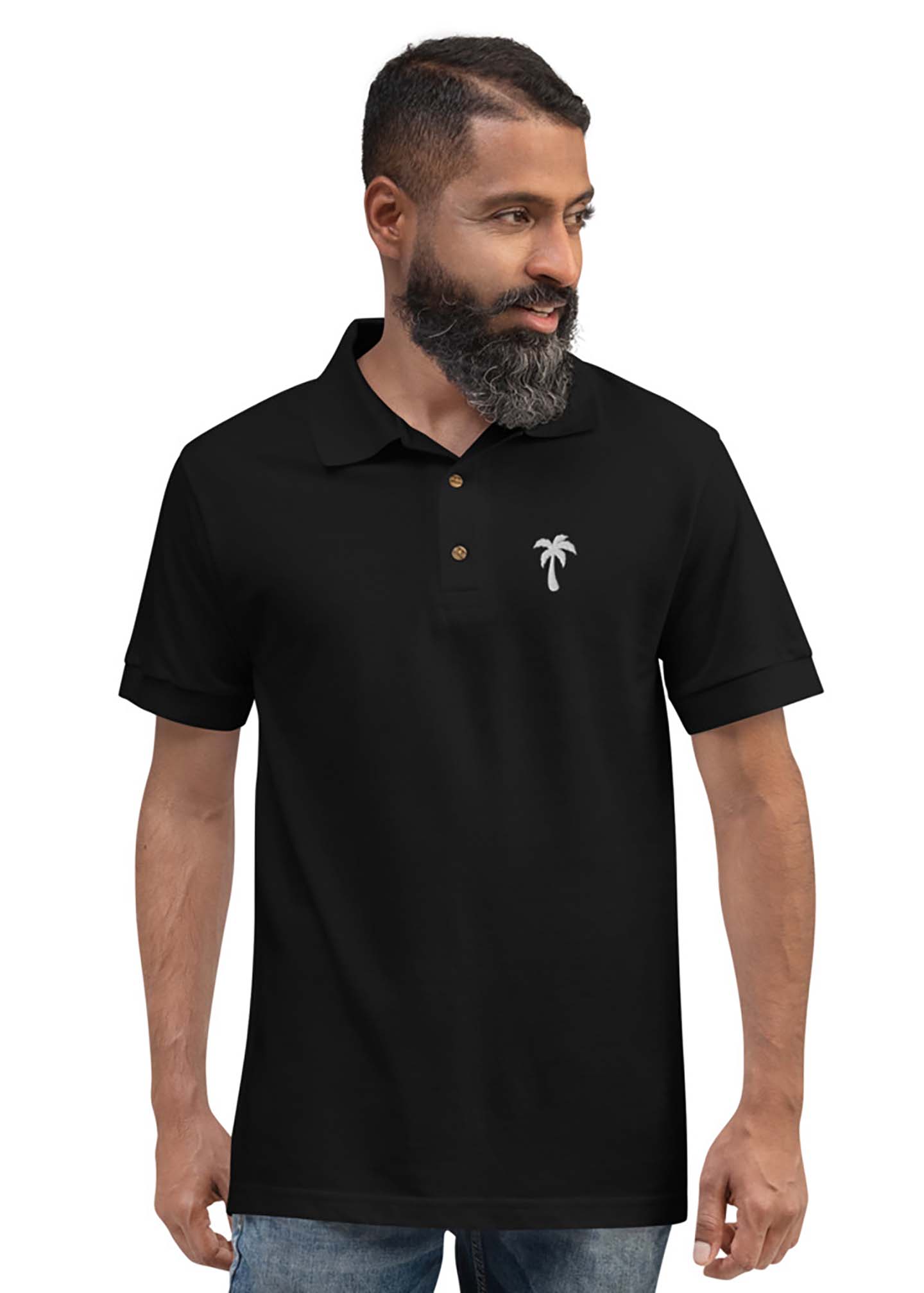 Palmtree Polo Shirt Black