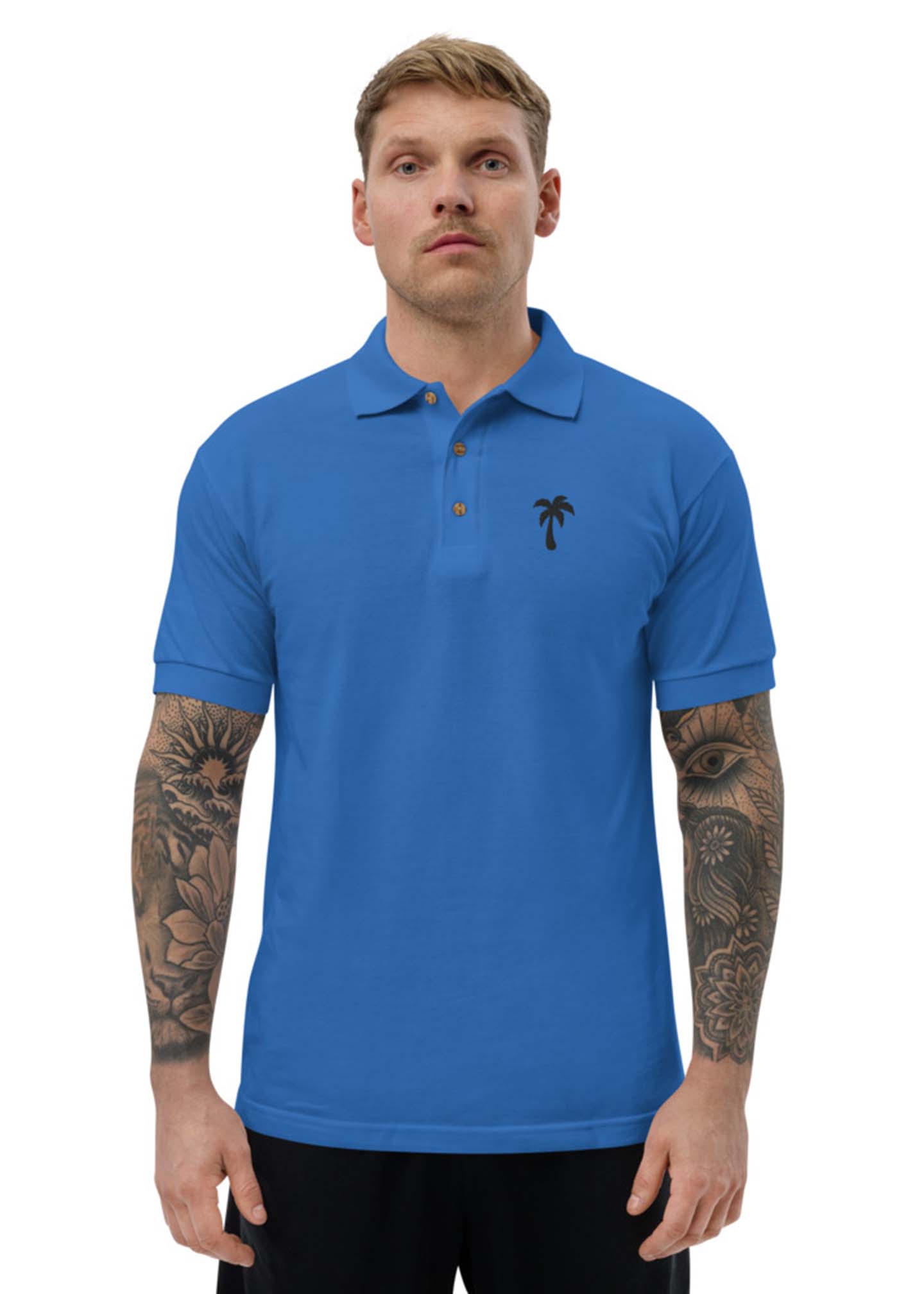 Palmtree Polo Shirt Black