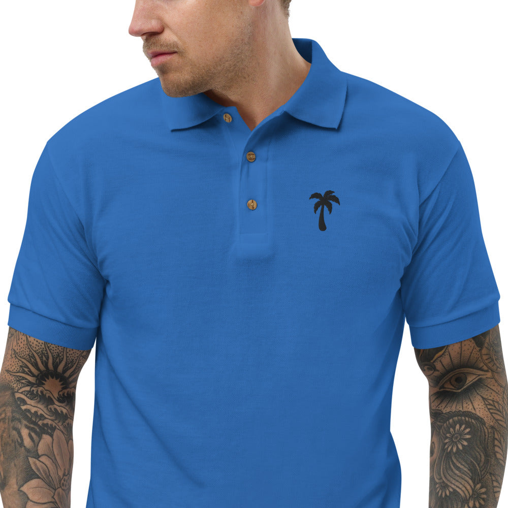 Palmtree Polo Shirt Black